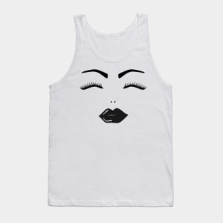 Womens Lips And Lashes Tank Top